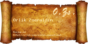 Orlik Zseraldin névjegykártya